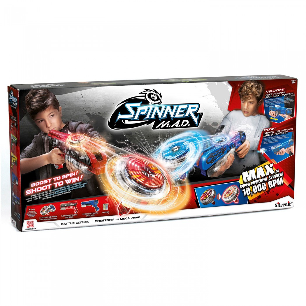 Игрушка Spinner mad Боевой набор 2 Бластера (синий и красный) 86321 -  Интернет - магазин игрушек kubikon.ru