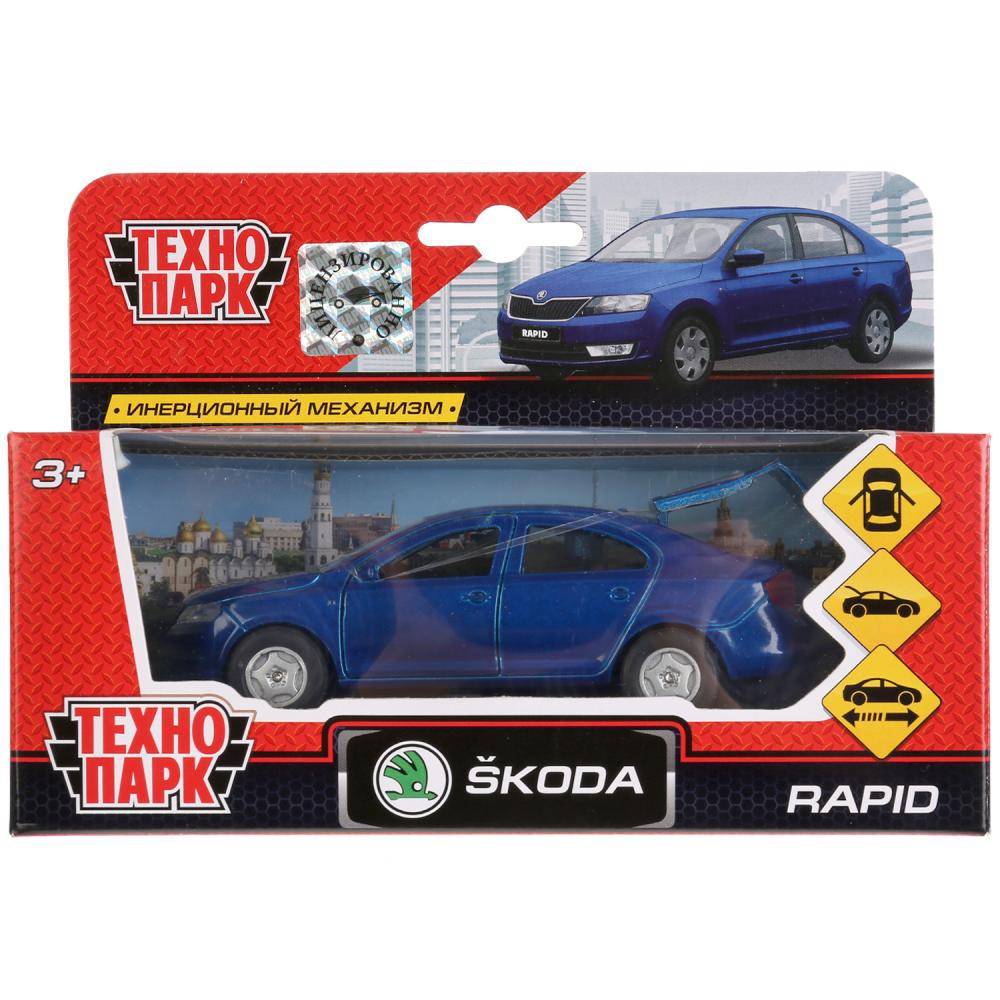 Игрушка Машина SKODA Rapid синяя 12см, открыв. двери и багажник, инерц.  Технопарк SB-18-22-SR-N(BU)-WB - Интернет - магазин игрушек kubikon.ru