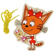 Игрушка деревянная Три Кота шнуровка карамелька 17*13 см Буратино 1045-CATS - Интернет-магазин игрушек и конструкторов Лего kubikon.ru, г. Екатеринбург