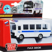 Игрушка Машина металл ПАЗ 3206 ПОЛИЦИЯ 11,5 см, двери, инерц, бел ТЕХНОПАРК X600-H09140-R - Интернет-магазин игрушек и конструкторов Лего kubikon.ru, г. Екатеринбург