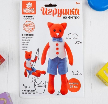 Игрушка из фетра, набор для творчества "Кот" 4011180 - Интернет-магазин игрушек и конструкторов Лего kubikon.ru, г. Екатеринбург