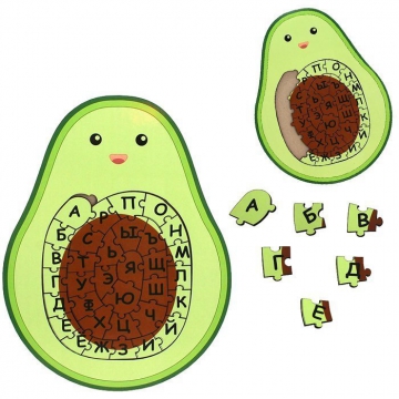 Игрушка Деревянная Пазл Авокадо-азбука Арбо БП-00000247 - Интернет-магазин игрушек и конструкторов Лего kubikon.ru, г. Екатеринбург